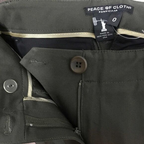 Peace of Cloth Military Brown Gorpcore Utility Side Zip Straight Leg Pants Sz 0 - Picture 8 of 8